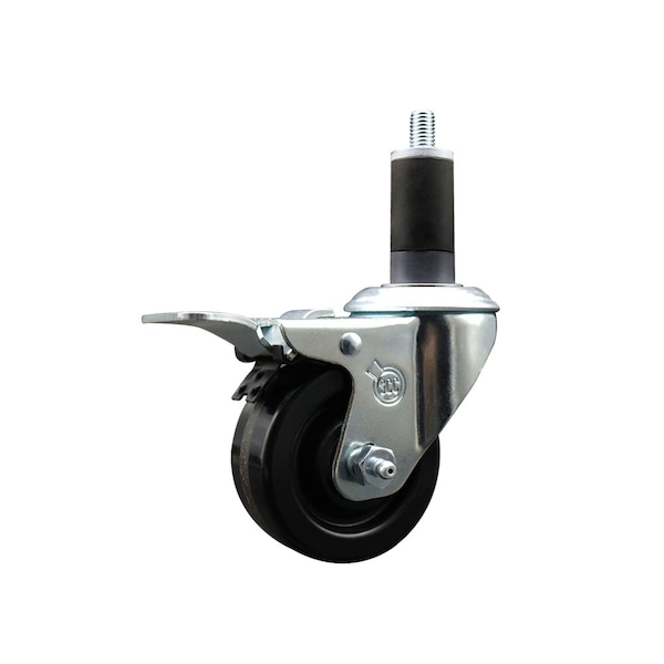 3'' Phenolic Swivel 1-1/4'' Expanding Stem Caster Total Lock Brake